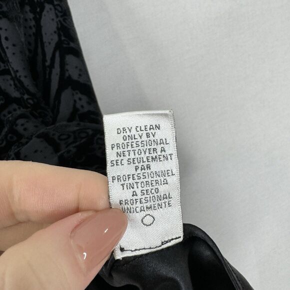 Vintage Badgley Mischka Womens Dress 2 Black Velvet Burnout Whimsigoth Fairy Y2K - Picture 13 of 13